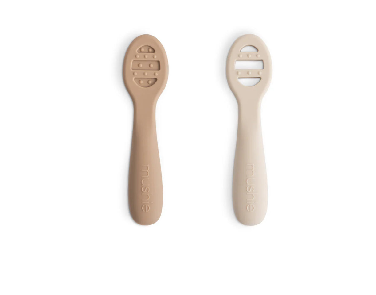 זוג כפיות סיליקון לטעימות| נטורל סאנד