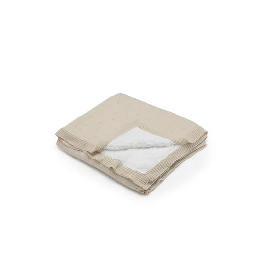 שמיכת פוינטל סרוגה| Cream Pointelle