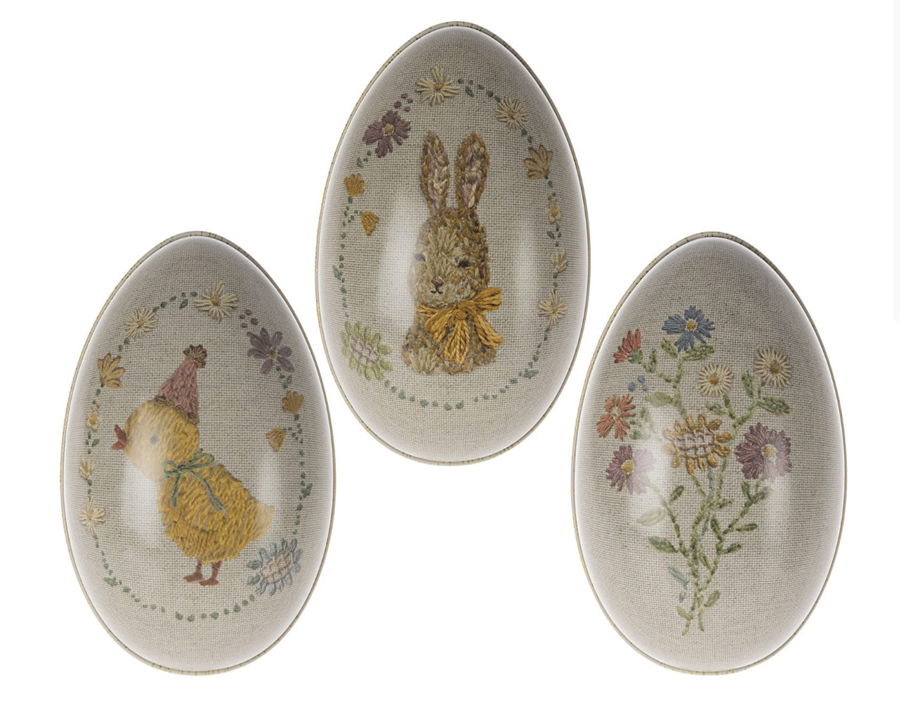 סט 3 ביצי מתכת מעוטרות maileg