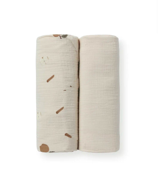 2 חיתולי טטרה גדולים – Apple pie עשוי מ- 100% כותנה מבד טטרה