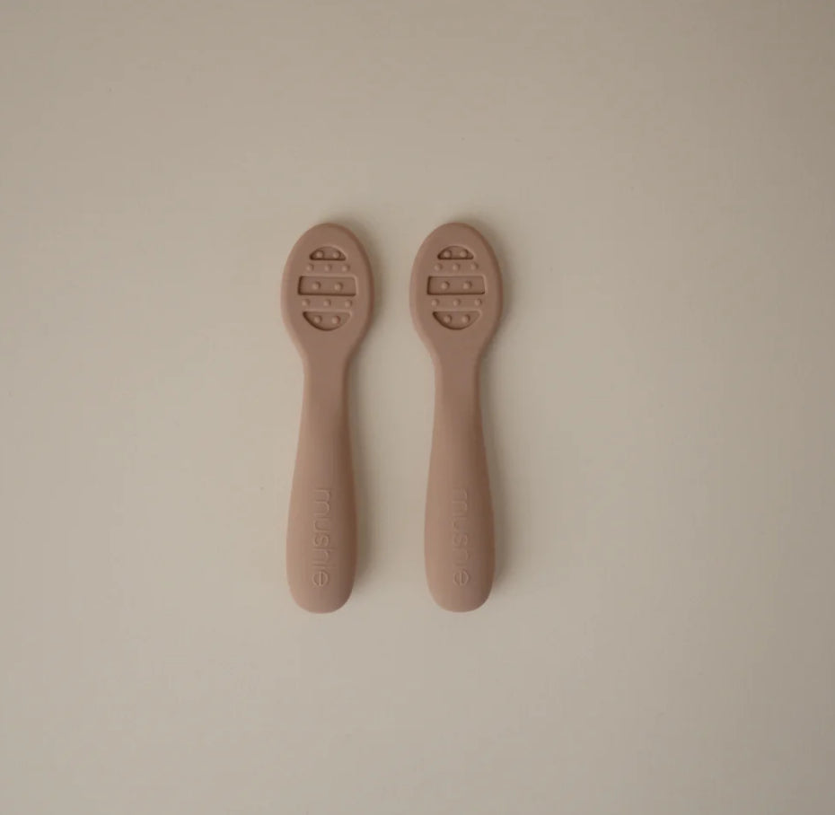 זוג כפיות סיליקון לטעימות| נטורל סאנד