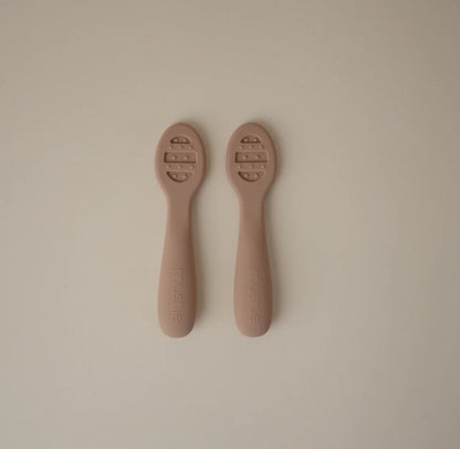 זוג כפיות סיליקון לטעימות| נטורל סאנד