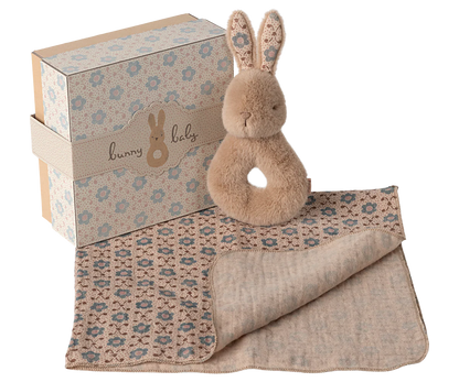Maileg Rabbit rattle set |Cream peach