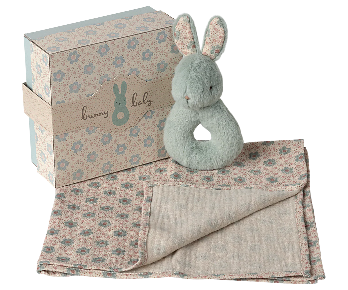 Maileg Rabbit rattle set |Mint