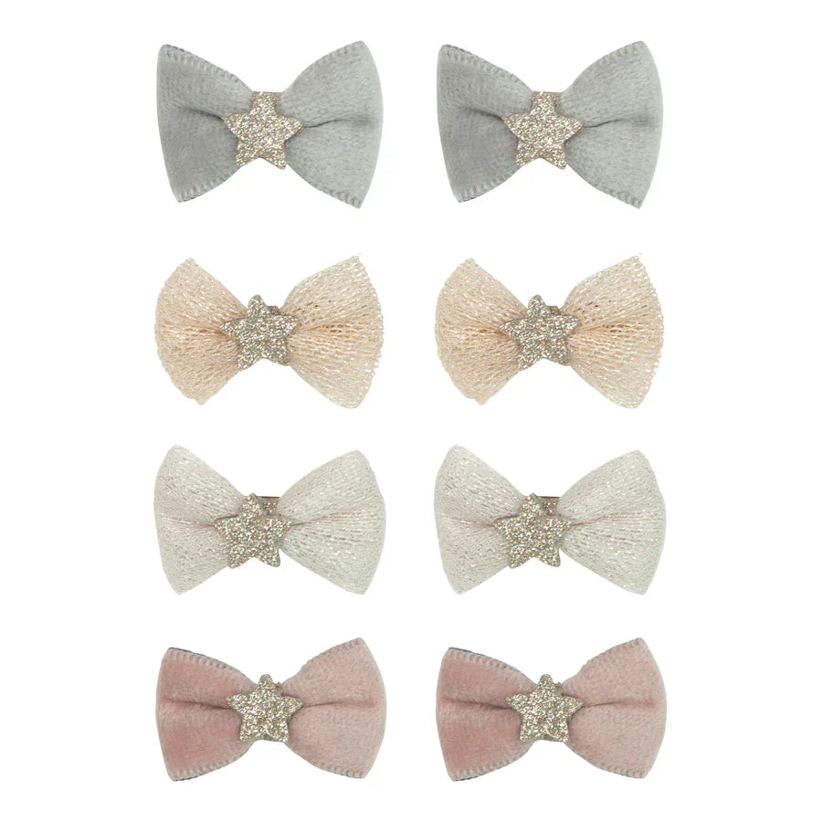 סט 8 סיכות מיני לשיער פרימה בלרינה Prima Ballerina Bow Mini Clips