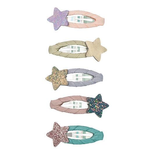 סט 5 סיכות שיער קטנות כוכבים מנצנצים Stellina Mini Clips Mimi&Lula