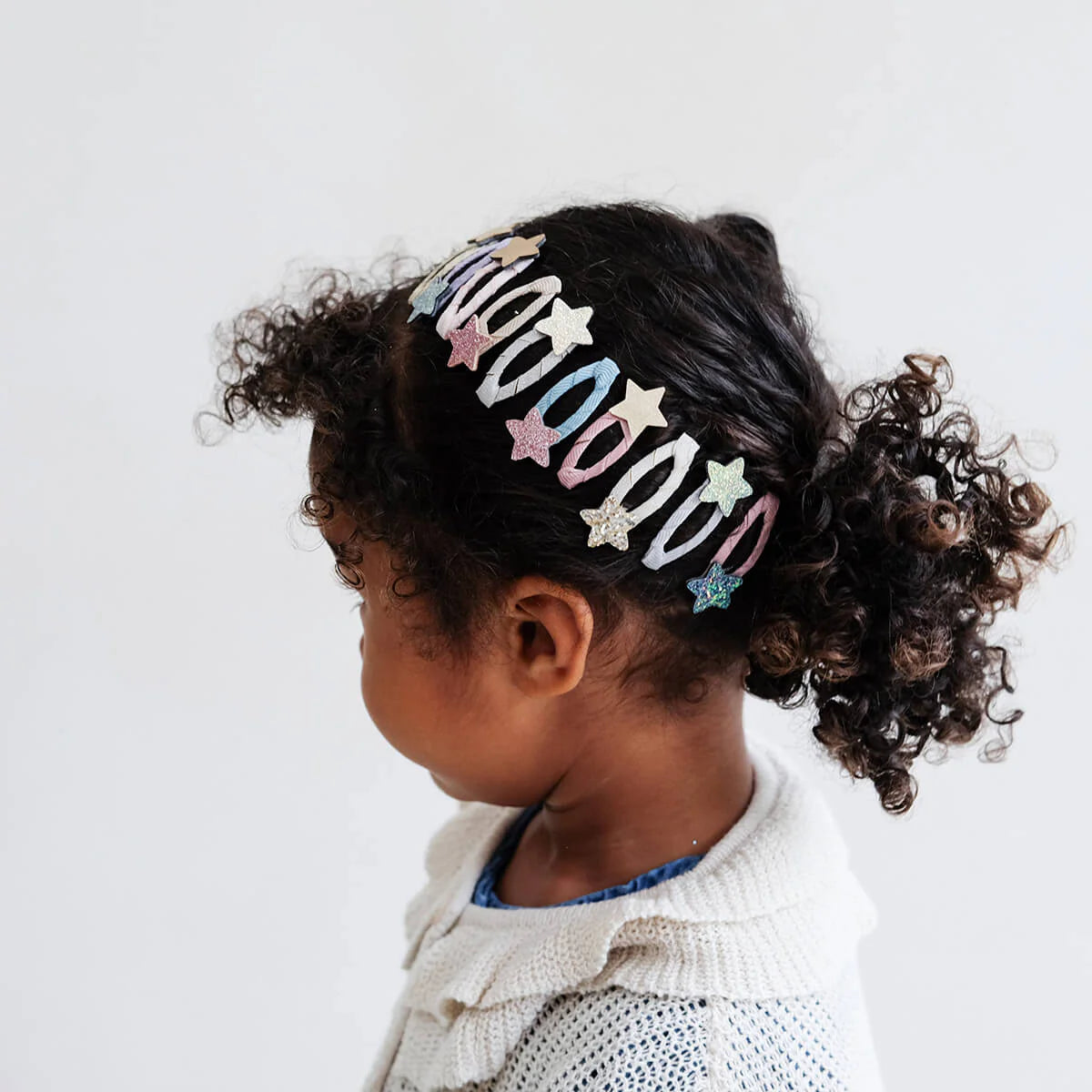 סט 5 סיכות שיער קטנות כוכבים מנצנצים Stellina Mini Clips Mimi&Lula