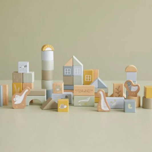 דלי קוביות עם 50 אבני בניין | צבע כחול